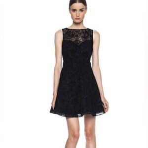 Alice + Olivia Lace A-Line Open Back Dress
